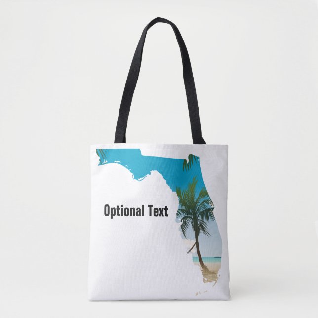 FLORIDA Beach Ocean Palm Tree Filled Tote Bag (Front)