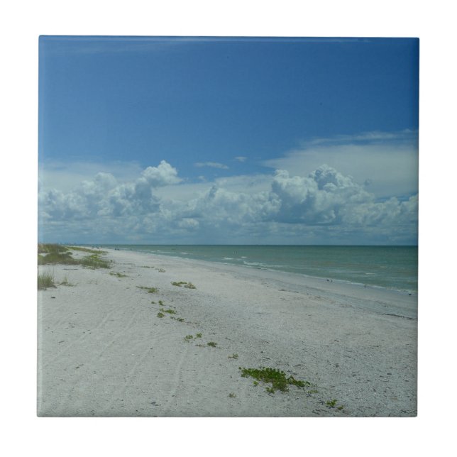 Florida Beach Paradise Photograph Ceramic Tile (Front)
