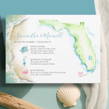 Florida Beach Personalised Wedding Invite