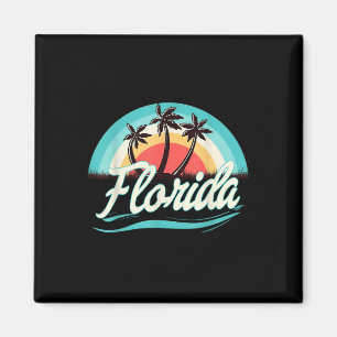 Florida Beach Retro Summer Beach Palm Tree Vintage Magnet