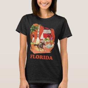 Florida Beach Rocket Retro Red Travel T-Shirt