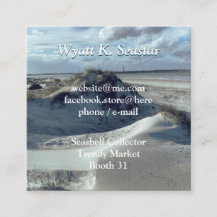 Florida Beach Scene Ponce Lighthouse Dunes Square Business Card