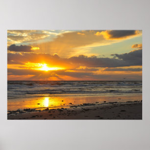 Florida Beach Scenic Sunrise Poster