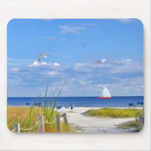 Florida Beach, Seaside, and Birds Mouse Pad