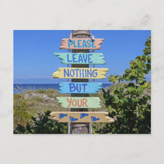Florida Beach Sign Post Card