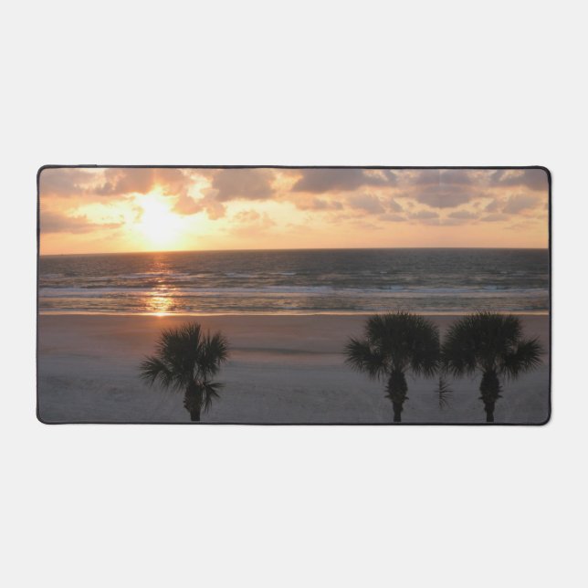Florida Beach Sunrise Palms Desk Mat (Front)