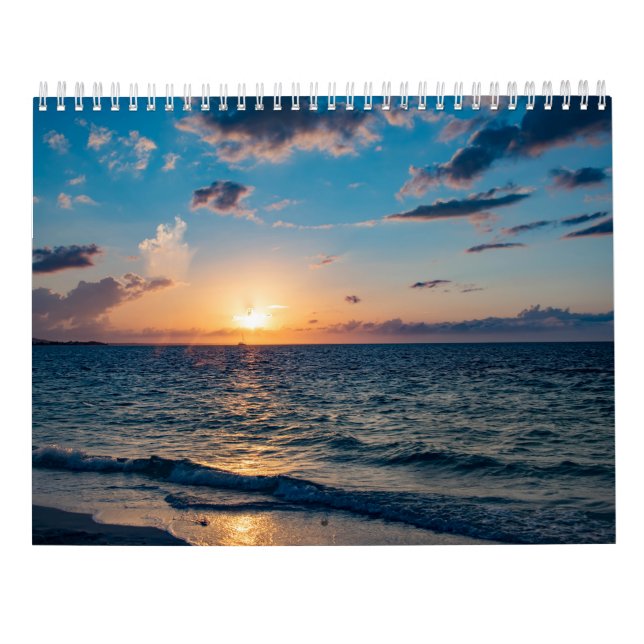 Florida Beach Sunset Wall Calendar (Back)