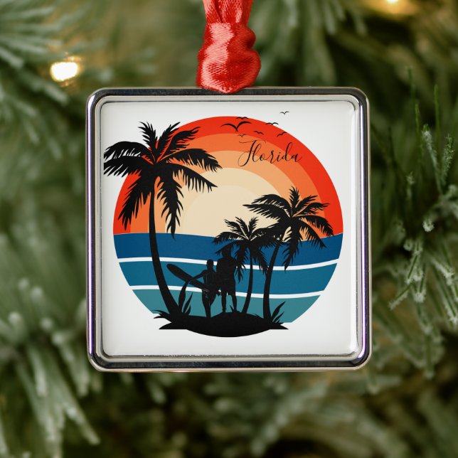 Florida Beach Surfer Sunset - Ornament  (Tree)