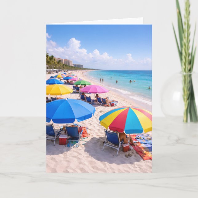 Florida Beach Umbrellas Greeting Card (Front)