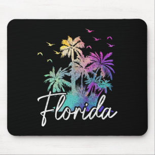 Florida Beach Vintage Miami Tampa Palm Trees Vacat Mouse Pad