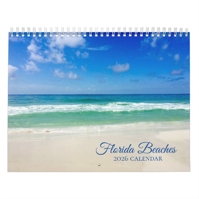 Florida Beaches Beautiful Ocean Photography 2026 Calendar (Cover)