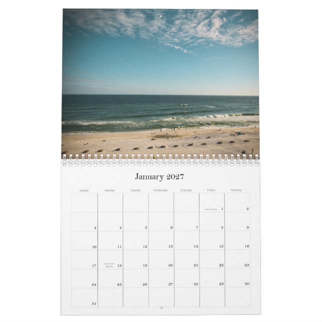 Florida Beaches Calendar (Jan 2027)