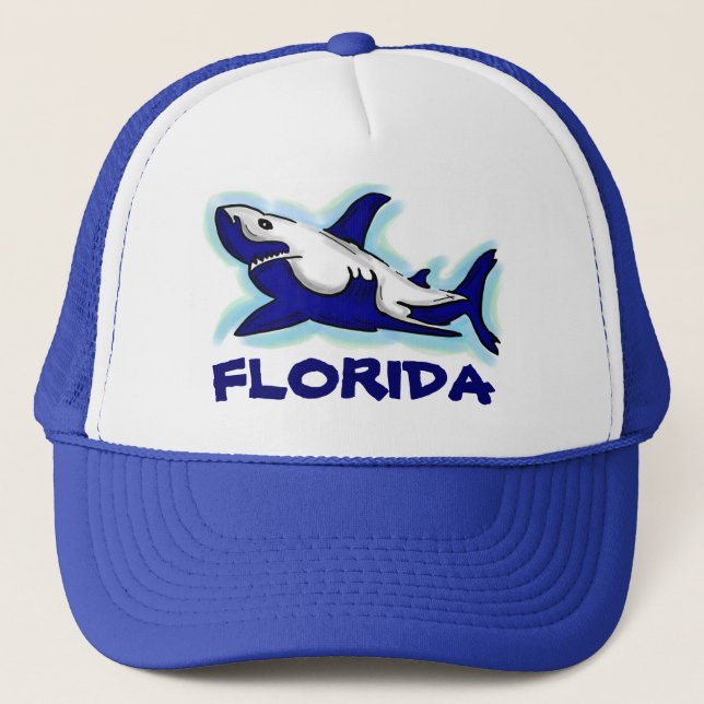 Florida blue shark theme souvenir hat (Front)