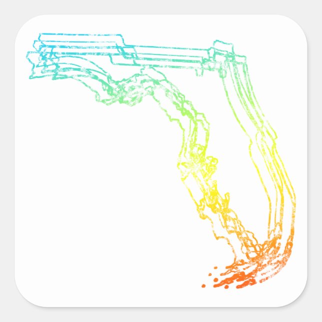 florida chill blur square sticker (Front)