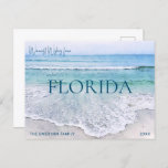 FLORIDA CHRISTMAS CARD | BEACH THEMED POSTCARD<br><div class="desc">Warm Wishes sent from Florida (or your favourite beachy place)! Postcards are a great and inexpensive way to stay in touch during the holidays! This Florida Gulf Coast ocean waves beach Christmas card card in shades of teal, aqua, and navy and ocean blue is whimsical and perfect for a tropical...</div>