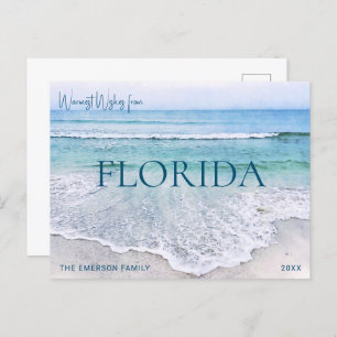 FLORIDA CHRISTMAS CARD   BEACH THEMED POSTCARD