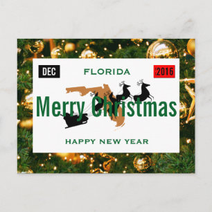 Florida Christmas Plate Personalise Holiday Postcard
