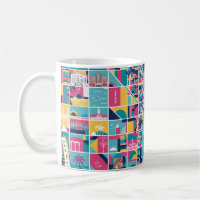 Florida city multi colours in cartoon style