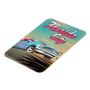 Florida City Vintage travel poster Magnet