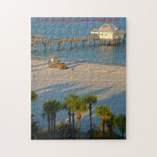 Florida Clear Water Beach.Christmas Greetings Jigsaw Puzzle