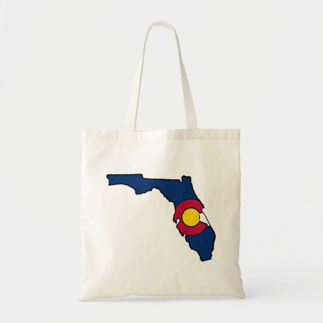 Florida Colorado flag reusable tote bag (Front)