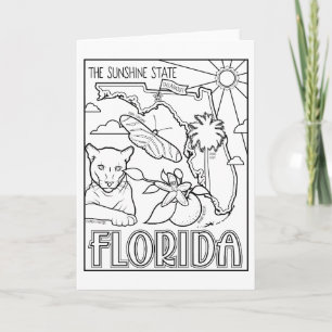 florida colour me collage holiday card