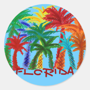 Florida colourful palm tree stickers