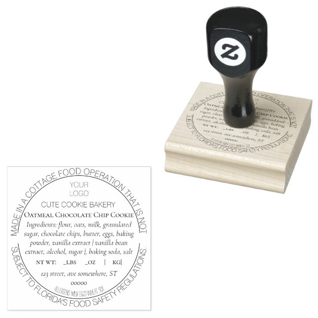 Florida Cottage Food Law Rubber Stamp (Stamped)