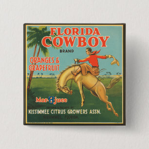 Florida Cowboy 15 Cm Square Badge