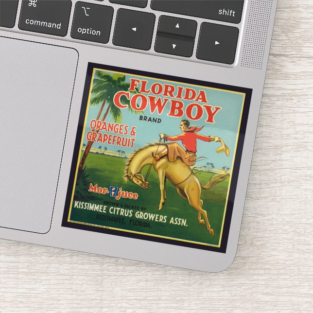 Florida Cowboy Brand Oranges and Grapefruit Label (Detail)