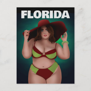 FLORIDA CURVY BBW ART WOMAN BIKINI GIRL POSTCARDS