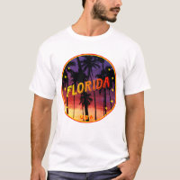 Florida design with Florida sunset and palmtrees