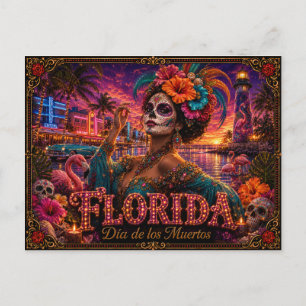 Florida Día de los Muertos Retro Postcard