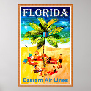 Florida Eastern Lines New Sunshine State Travel Poster
