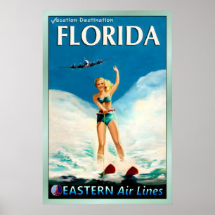 FLORIDA EASTERN Lines New Travel Poster Holly
