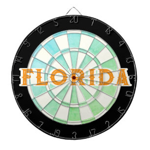 FLORIDA Elegant Ombre Dartboard with Orange text