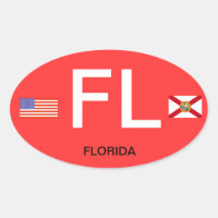 Florida* Euro-Style Oval BumperSticker