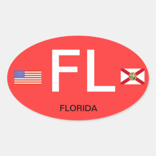 Florida* Euro-Style Oval BumperSticker Sticker
