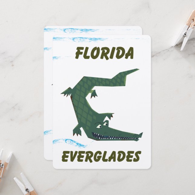 Florida Everglades Alligator vacation art. (Front/Back In Situ)