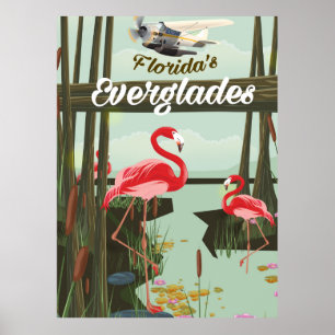 Florida Everglades cartoon poster