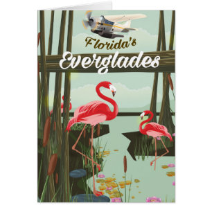 Florida Everglades cartoon travel poster