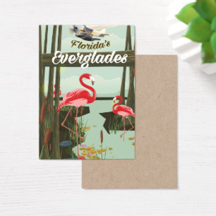 Florida Everglades cartoon travel poster