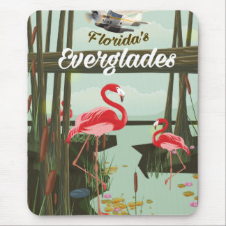 Florida Everglades cartoon travel poster Mouse Pad