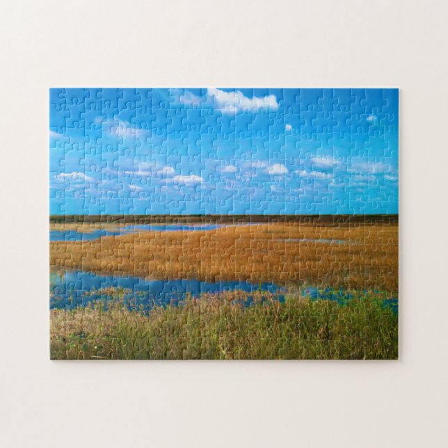 Florida Everglades Sawgrass, Sky & Reflections Jigsaw Puzzle (Horizontal)