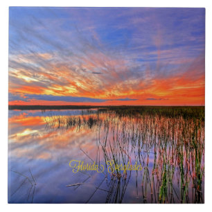 Florida Everglades, scenic panorama, Ceramic Tile