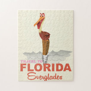 Florida everglades vintage travel poster jigsaw puzzle