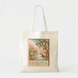 Florida Everglades Wildlife Bird Texture Landscape Tote Bag