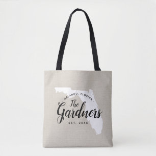 Florida Family Monogram State Tote Bag