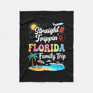 Florida Family Vacation 2025 Straight Trippin Trip Fleece Blanket