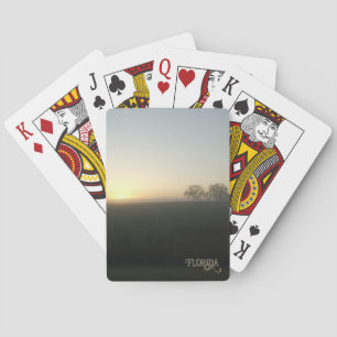 Florida Farm Morning Sunrise Natural Photography Playing Cards